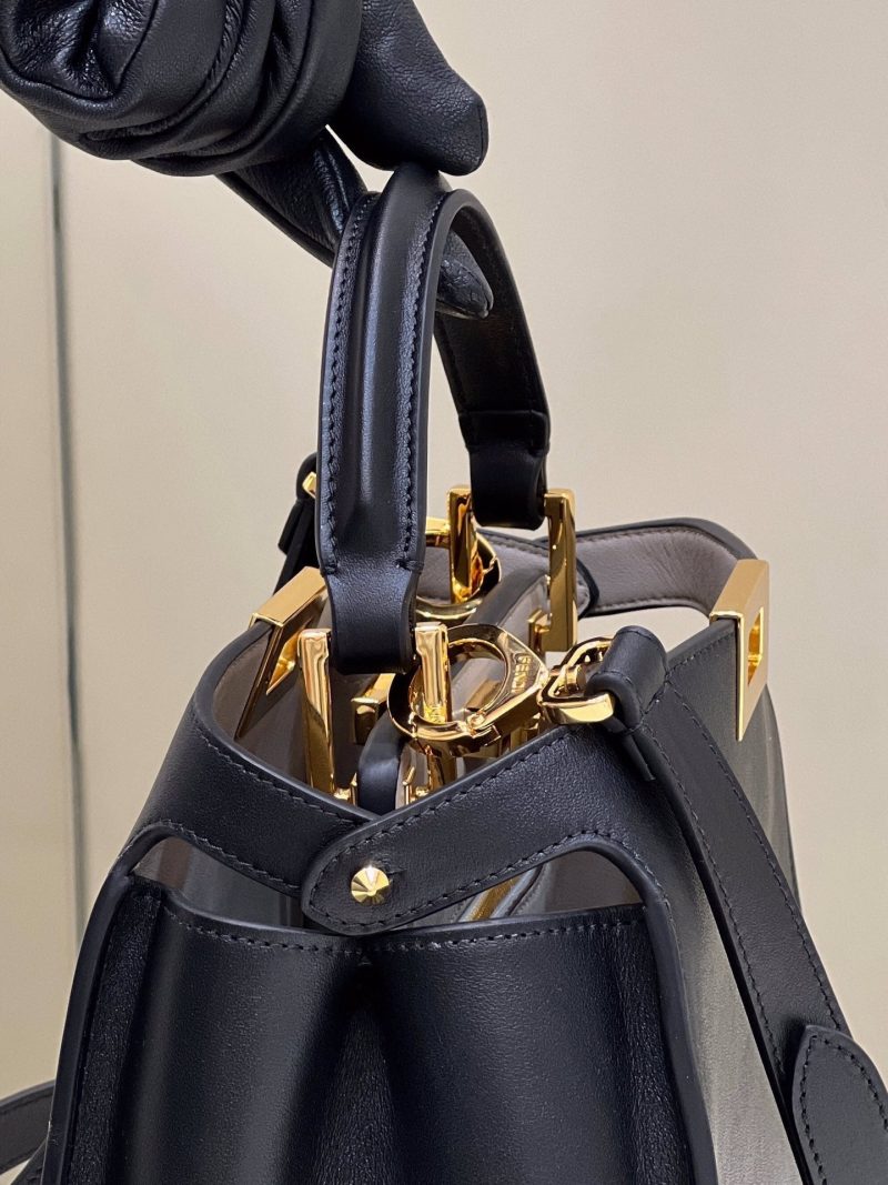 FendiI PEEKABOO 27 IN BLACK CALFSKIN WITH GOLD HARDWARE