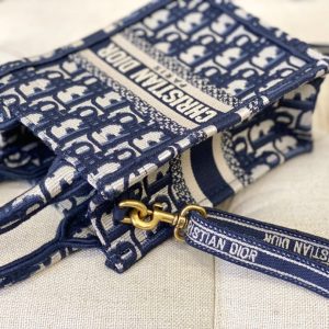 LADY 18 BAG IN BLUE OBLIQUE JACQUARD