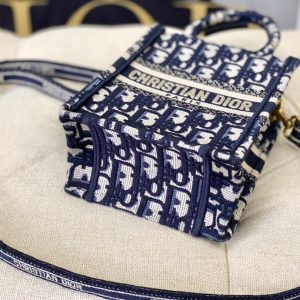 LADY 18 BAG IN BLUE OBLIQUE JACQUARD