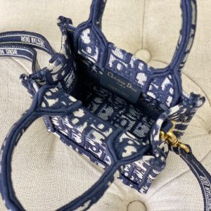 LADY 18 BAG IN BLUE OBLIQUE JACQUARD
