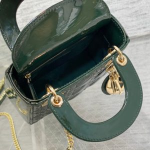mini lady 17 blue green patent calfskin