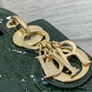 mini lady 17 blue green patent calfskin