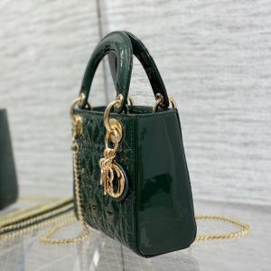 mini lady 17 blue green patent calfskin