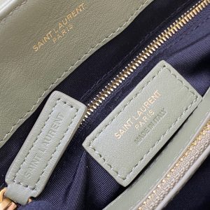 LOULOU MEDIUM 32 KHAKI GREEN QUILTED LEATHER GOLD HARDWARE