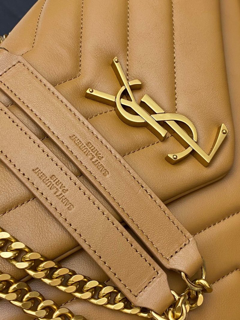 LOULOU MEDIUM 32 BROWN QUILTED LEATHER GOLD HARDWARE