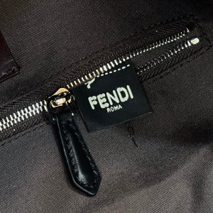 FendiI STRIKE LARGE 46 FF MOCHA BROWN JACQUARD FABRIC BACKPACK