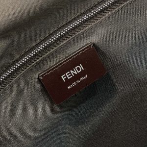 FendiI STRIKE LARGE 46 FF MOCHA BROWN JACQUARD FABRIC BACKPACK