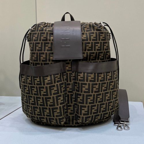 20220905_i1662368884_9119_0_jpg FendiI STRIKE LARGE 46 FF MOCHA BROWN JACQUARD FABRIC BACKPACK