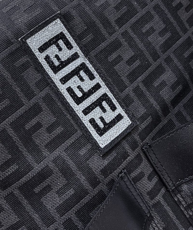 FendiI STRIKE LARGE 46 FF BLACK JACQUARD FABRIC BACKPACK