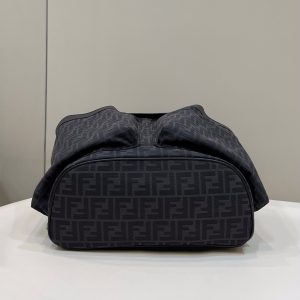 FendiI STRIKE LARGE 46 FF BLACK JACQUARD FABRIC BACKPACK