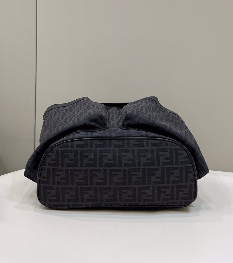 FendiI STRIKE LARGE 46 FF BLACK JACQUARD FABRIC BACKPACK