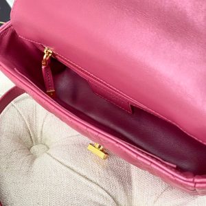 SMALL CARO BAG 20 DARK PINK CALFSKIN