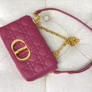 SMALL CARO BAG 20 DARK PINK CALFSKIN
