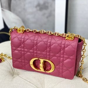 SMALL CARO BAG 20 DARK PINK CALFSKIN