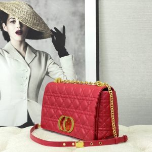 LARGE CARO BAG 28 RED CALFSKIN