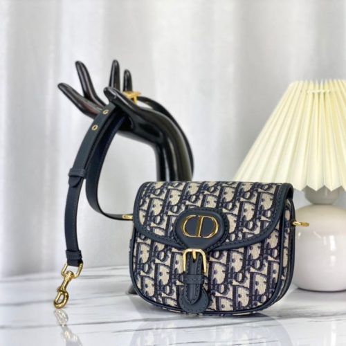 20220918_i1663471105_7205_0_jpg SMALL CD BOBBY 18CM BLUE OBLIQUE CANVAS GOLD HARDWARE