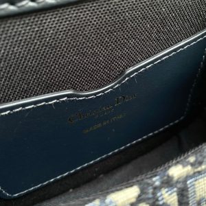 SMALL CD BOBBY 18CM BLUE OBLIQUE CANVAS GOLD HARDWARE