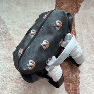 20220920_i1663656729_1665_2_jpg TIGER PRINT MEDIUM BACKPACK 43 IN BLACK CANVAS AND LEATHER TRIM