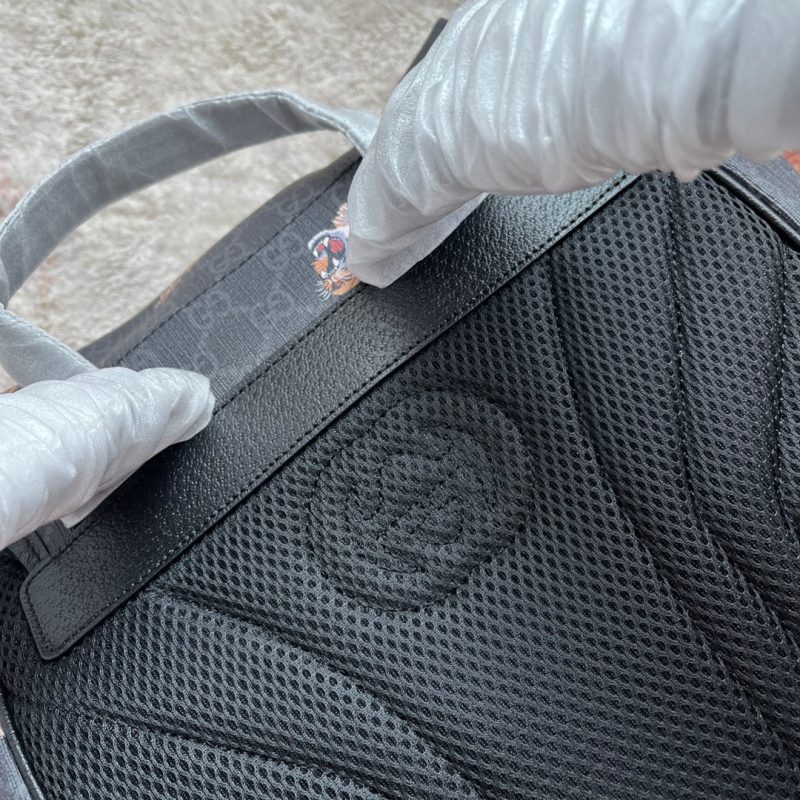 20220920_i1663656729_4422_6_jpg TIGER PRINT MEDIUM BACKPACK 43 IN BLACK CANVAS AND LEATHER TRIM