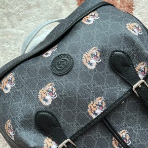 20220920_i1663656729_5860_5_jpg TIGER PRINT MEDIUM BACKPACK 43 IN BLACK CANVAS AND LEATHER TRIM