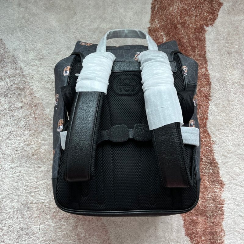 20220920_i1663656729_66_1_jpg TIGER PRINT MEDIUM BACKPACK 43 IN BLACK CANVAS AND LEATHER TRIM