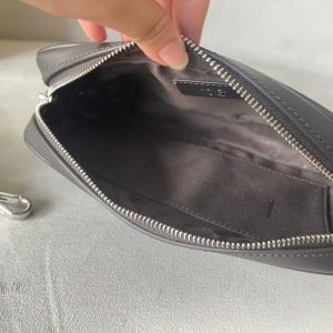 FendiI ROMA 22 CLUTCH BAG IN CHOCOLATE BROWN FF CALFSKIN SILVER HARDWARE WITH GOLDEN LOGO