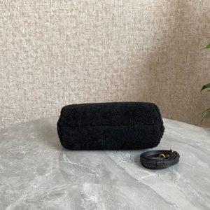FendiI FIRST MINI 26 BAG IN BLACK WOOL WITH GOLD HARDWARE