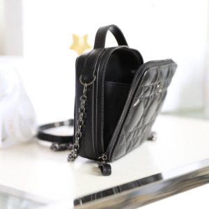 CARO BOX BAG 19 IN BLACK CALFSKIN
