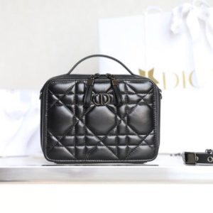 CARO BOX BAG 19 IN BLACK CALFSKIN