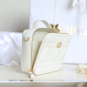 CARO BOX BAG 19 IN WHITE CALFSKIN