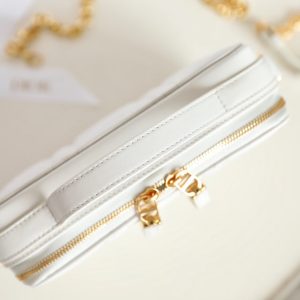CARO BOX BAG 19 IN WHITE CALFSKIN