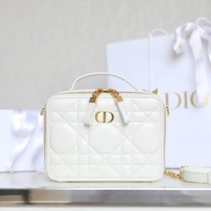 CARO BOX BAG 19 IN WHITE CALFSKIN
