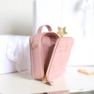 CARO BOX BAG 19 IN LIGHT PINK CALFSKIN
