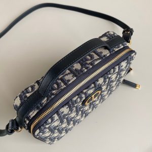CARO 18 CAMERA BAG IN BLUE OBLIQUE JACQUARD