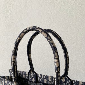 cd large book tote 42cm oblique embroidery calfskin