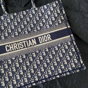 cd large book tote 42cm oblique embroidery calfskin