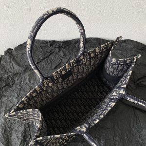 cd large book tote 42cm oblique embroidery calfskin