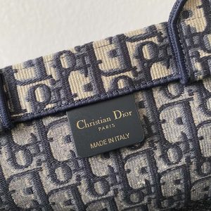 cd large book tote 42cm oblique embroidery calfskin