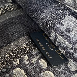 cd mini book tote 23cm blue beige embroidery canvas