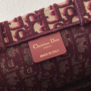 Large CD Book Tote 42cm Burgundy Retro Style D Letter Embroidery