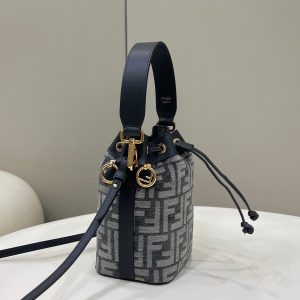 20221023_i1666508262_2295_2_jpg MON TRESOR MINI 18 BAG IN BLACK MIX GREY FF FABRIC WITH GOLD HARDWARE