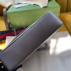 GG OPHIDIA SMALL 23 BAG IN BEIGE AND EBONY SUPREME CANVAS