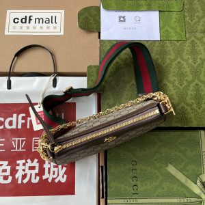 Gucci Ophidia Bag Brown Beige Leather Canvas 239804