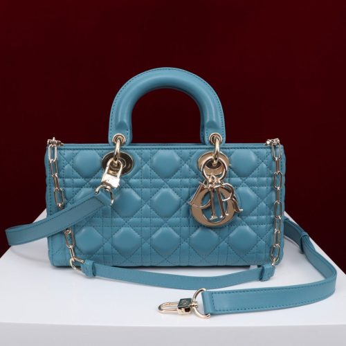 medium lady d-joy 26 cerulean lambskin