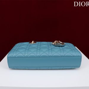 medium lady d-joy 26 cerulean lambskin