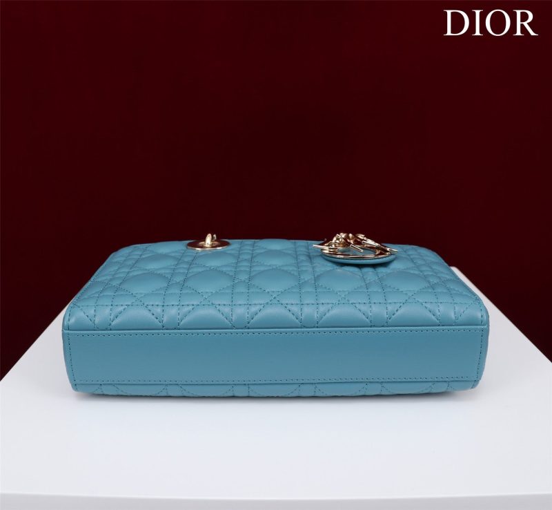 medium lady d-joy 26 cerulean lambskin