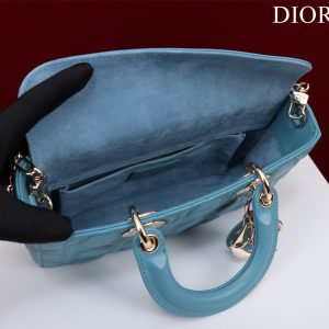 medium lady d-joy 26 cerulean lambskin