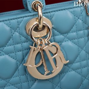 medium lady d-joy 26 cerulean lambskin