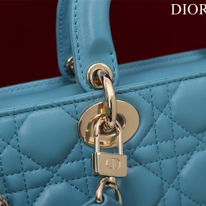 medium lady d-joy 26 cerulean lambskin