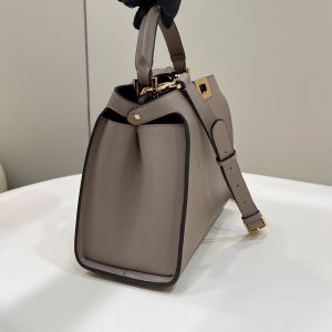 FendiI PEEKABOO 27 IN CAMEL BROWN CALFSKIN WITH GOLD HARDWARE